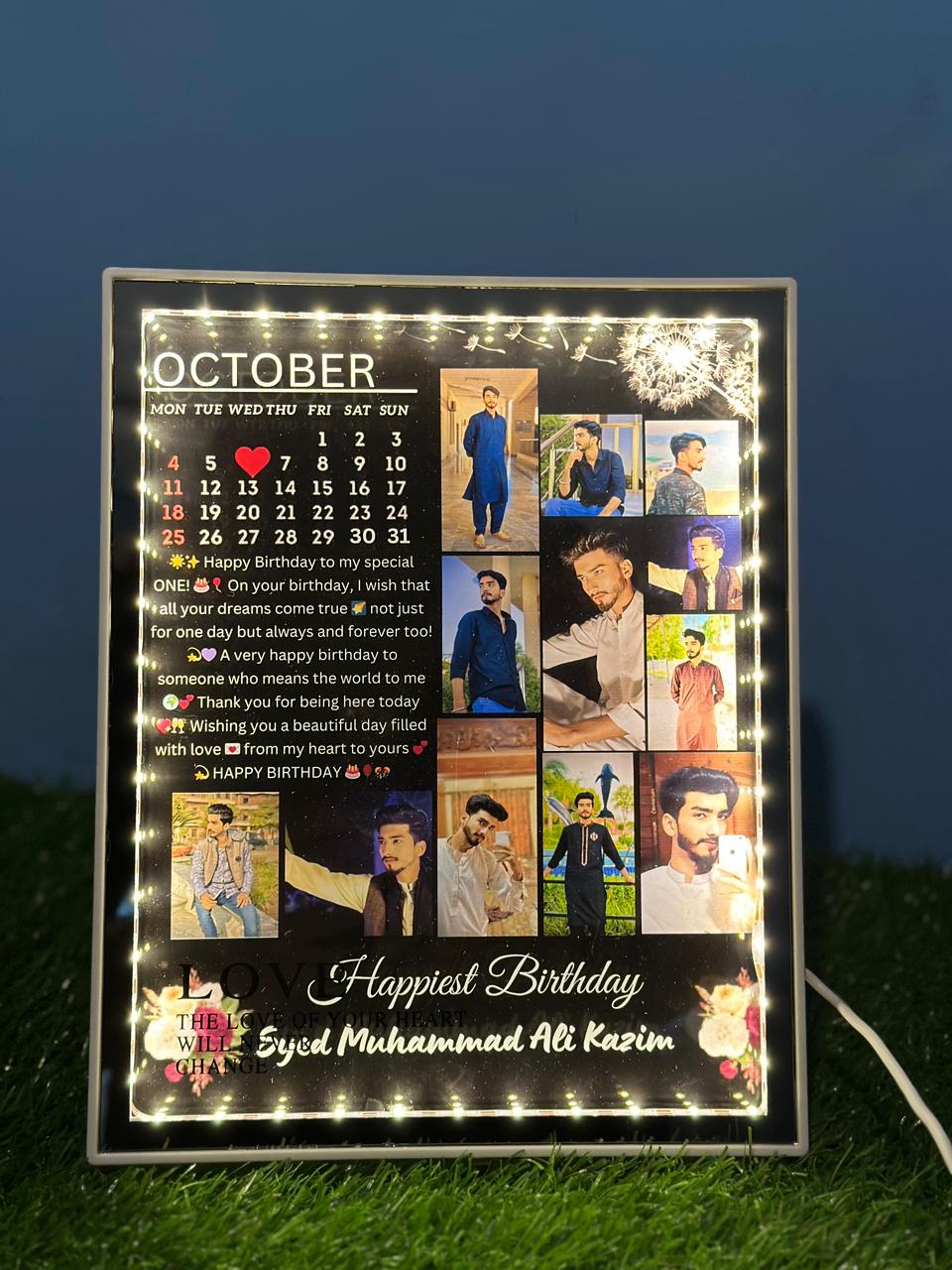 Personalized LED Photo Frame β Calendar Birthday Gift