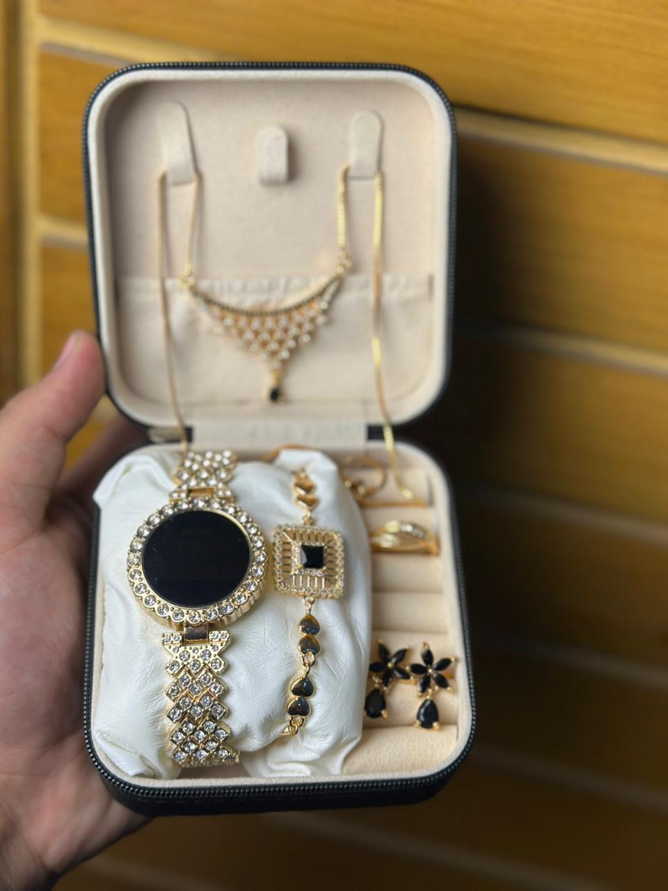 Jewlery Box 5in1 - Bracelet watch- Ring -Necklace-Bracelet-Earings