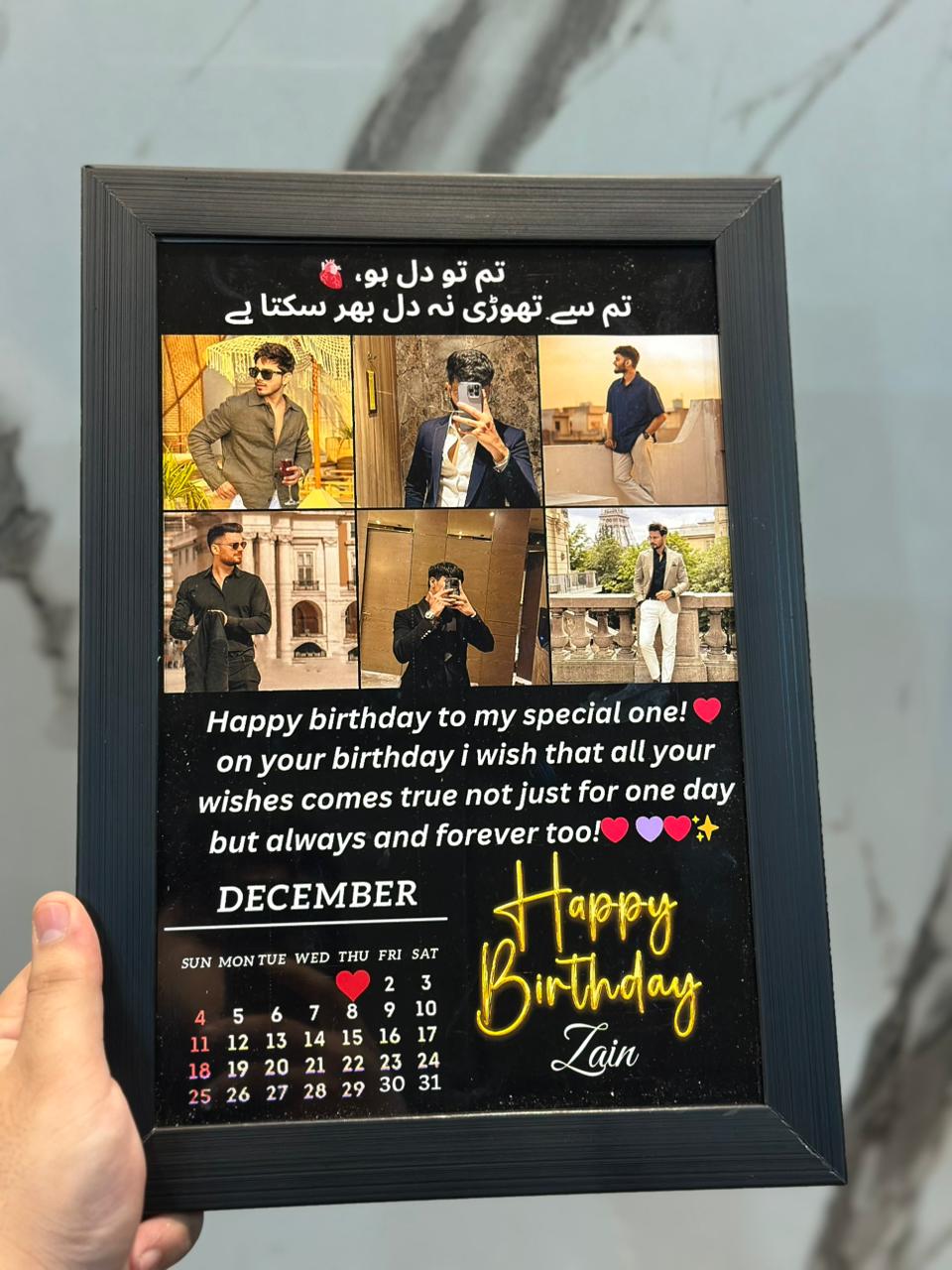 Customize 6 Pics Birthday Photo Frame