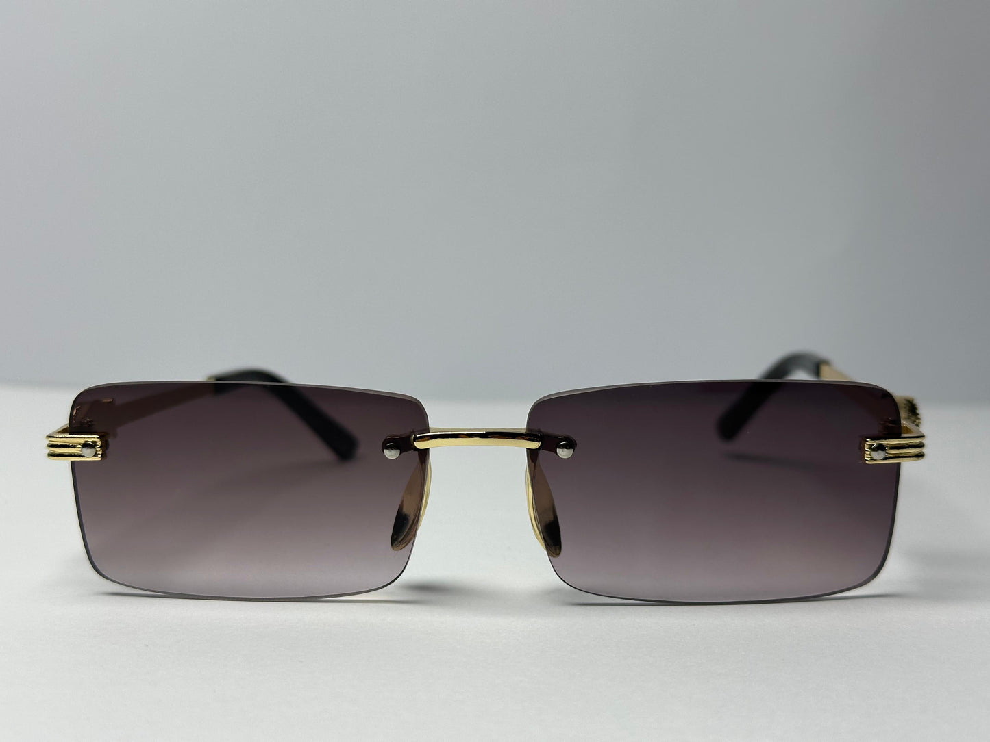 KARAN AUJLA STYLE RIMLESS FRAME GLASSES  BROWN SHADE