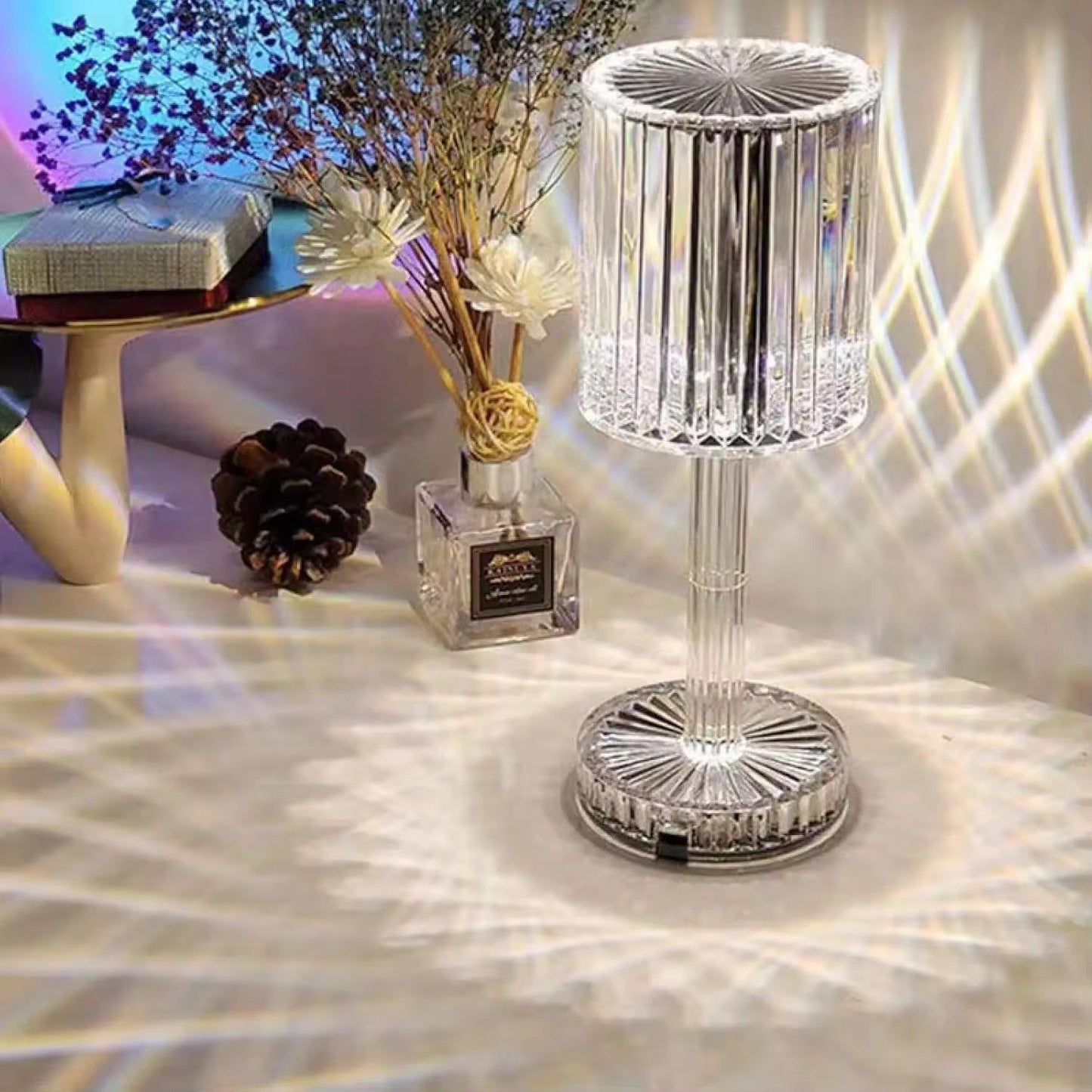 Luxury Crystal Diamond Table Lamp – Rechargeable LED Touch Lamp