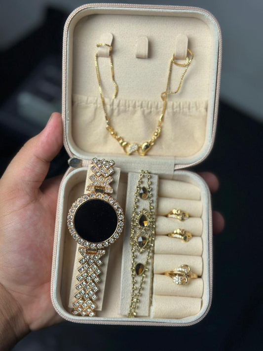 Jewlery Box 5in1 - Bracelet watch- Ring -Necklace-Bracelet-Earings